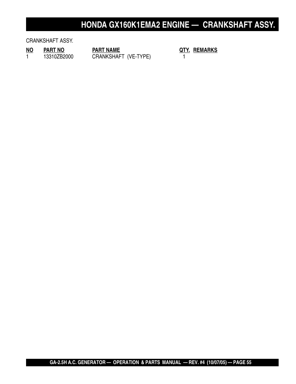 HONDA GA-2.5H User Manual | Page 55 / 80