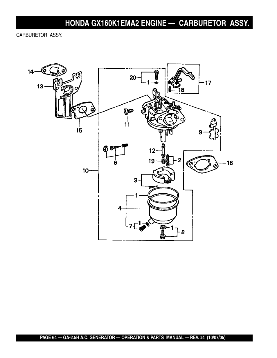 HONDA GA-2.5H User Manual | Page 64 / 80