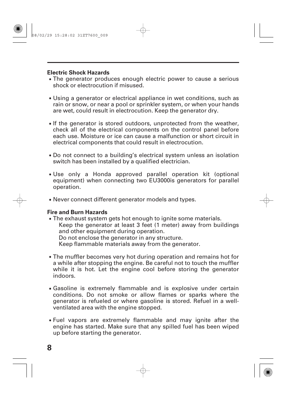 HONDA EU3000is User Manual | Page 10 / 71