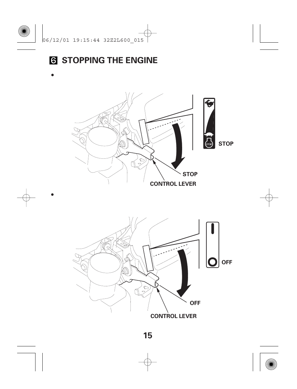 15 stopping the engine | HONDA GC160E User Manual | Page 15 / 32