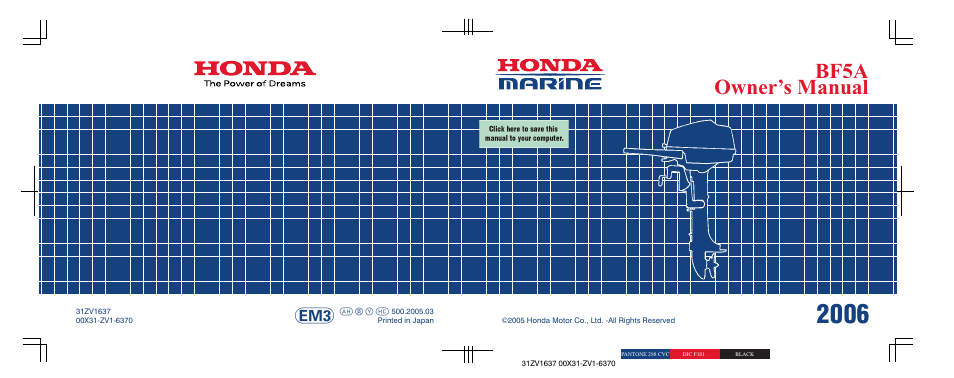 HONDA Outboard Motor BF5A User Manual | 93 pages
