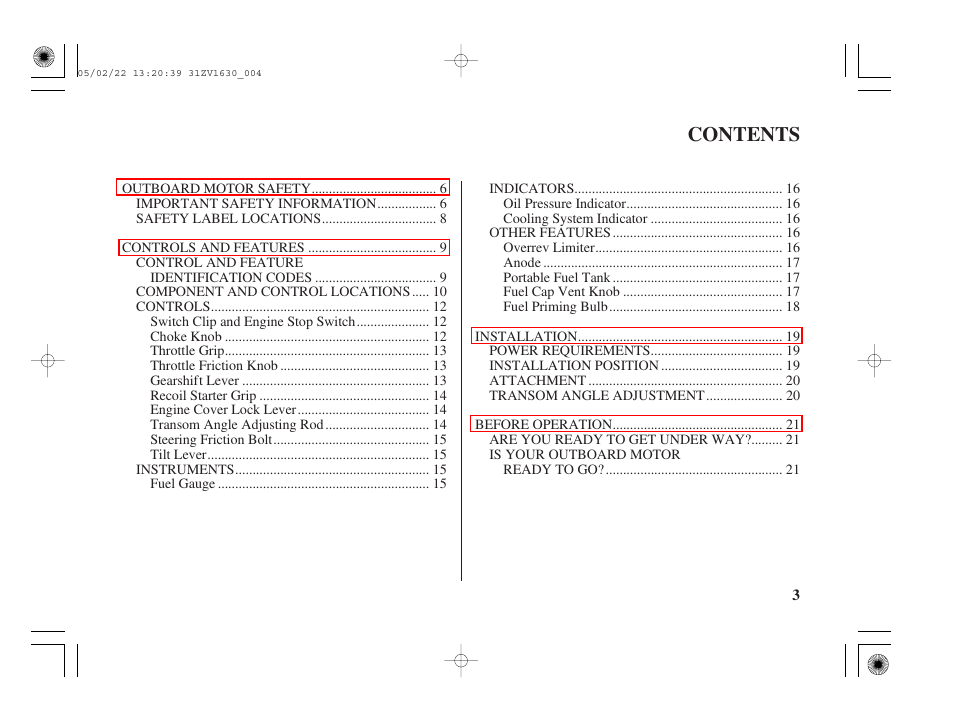 HONDA Outboard Motor BF5A User Manual | Page 5 / 93