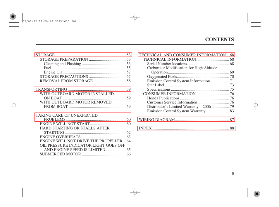 HONDA Outboard Motor BF5A User Manual | Page 7 / 93