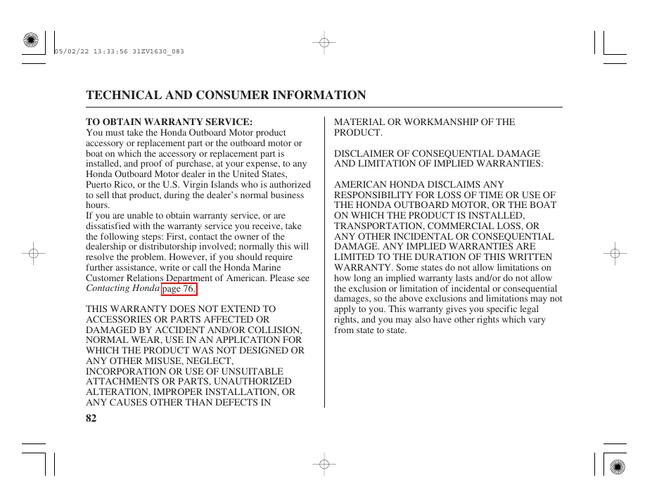 HONDA Outboard Motor BF5A User Manual | Page 84 / 93