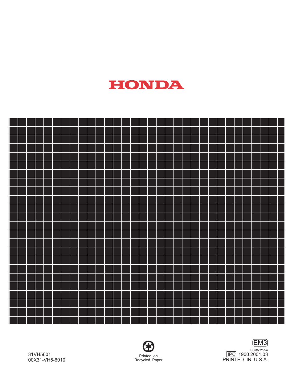 HONDA HHE31C User Manual | Page 44 / 44