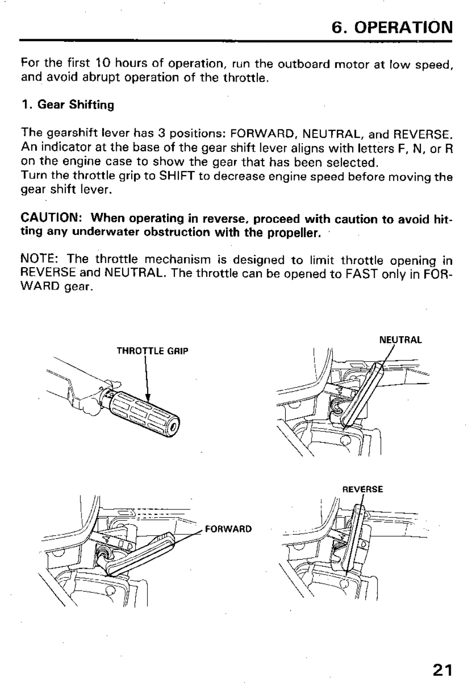 Operation | HONDA Outboard Motor BF15A User Manual | Page 23 / 81