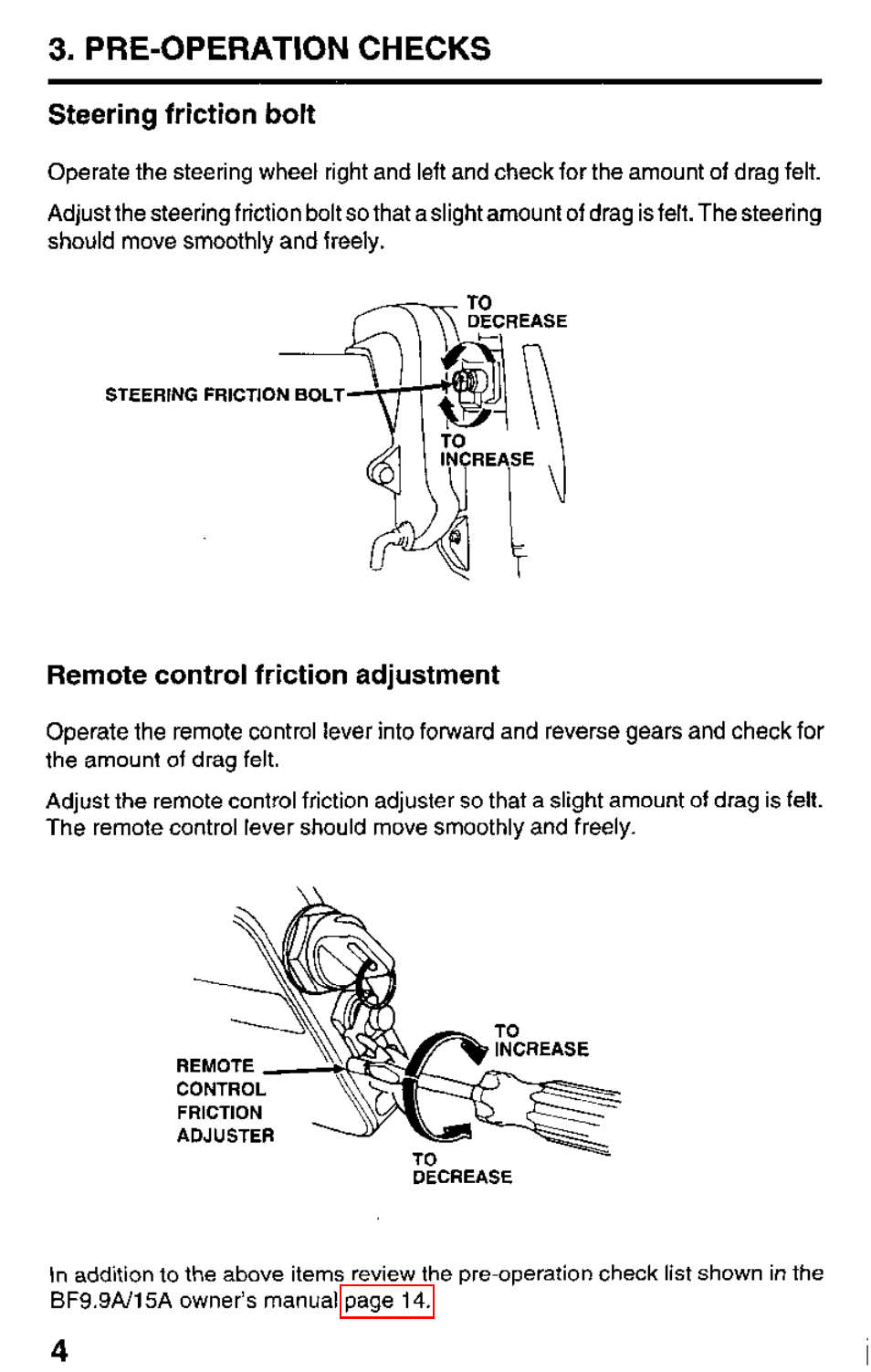 Pre-operation checks | HONDA Outboard Motor BF15A User Manual | Page 62 / 81