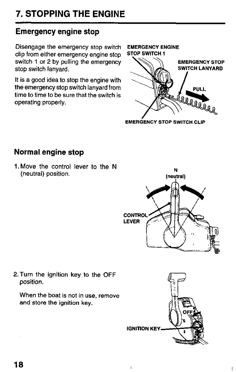 Stopping the engine | HONDA Outboard Motor BF15A User Manual | Page 76 / 81