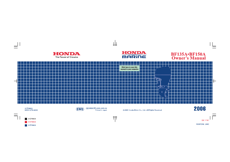 HONDA Outboard Motor BF150A User Manual | 129 pages