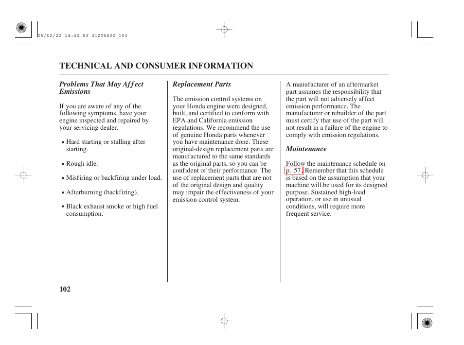 HONDA Outboard Motor BF150A User Manual | Page 104 / 129