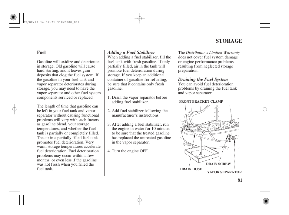 Fuel | HONDA Outboard Motor BF150A User Manual | Page 83 / 129