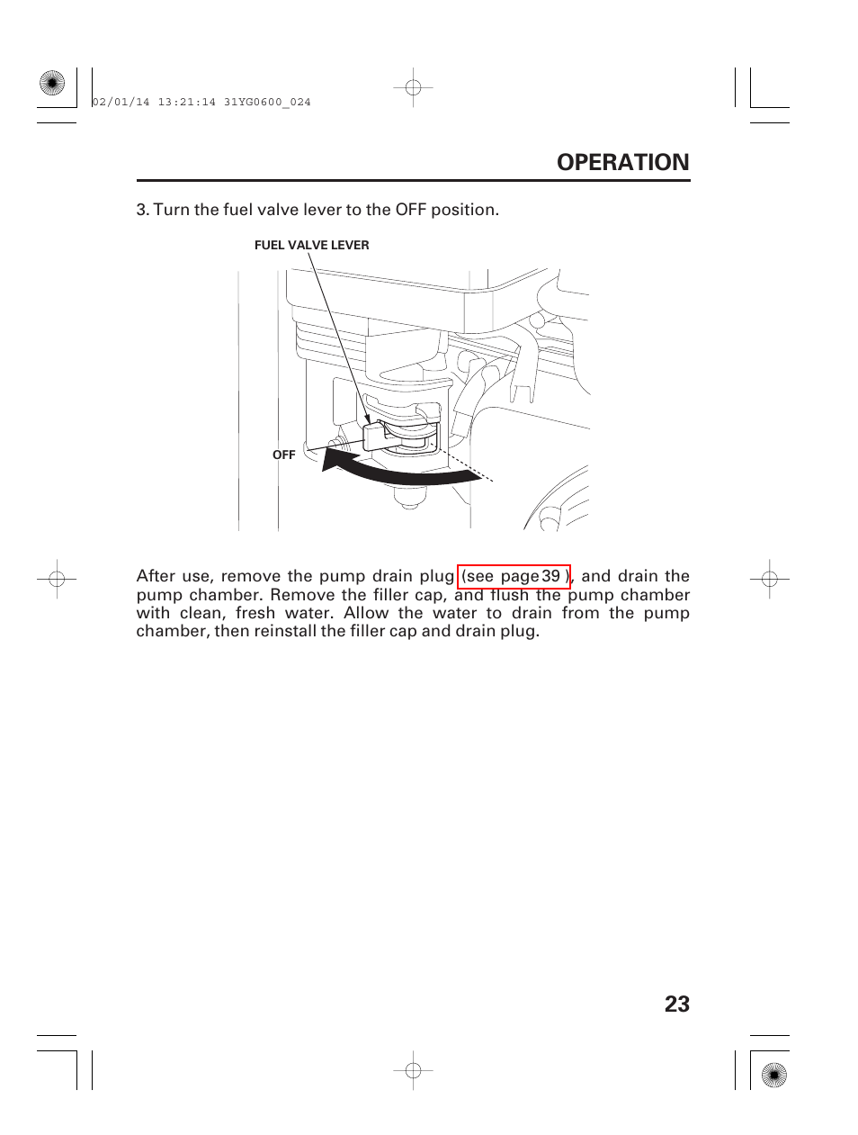 23 operation | HONDA WT20X User Manual | Page 25 / 64