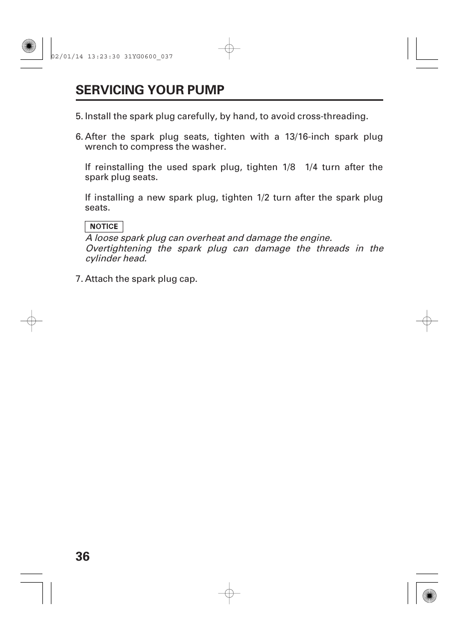 36 servicing your pump | HONDA WT20X User Manual | Page 38 / 64