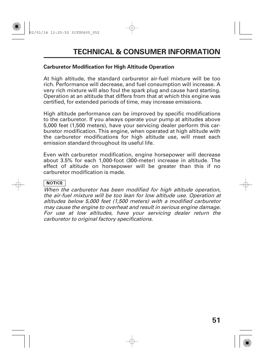 51 technical & consumer information | HONDA WT20X User Manual | Page 53 / 64