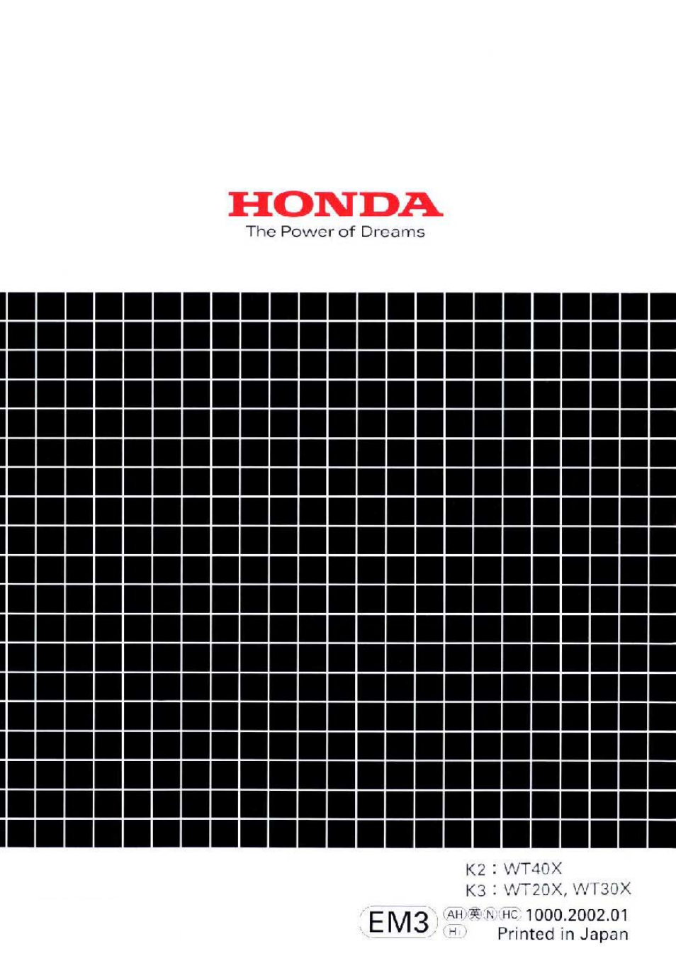 HONDA WT20X User Manual | Page 64 / 64