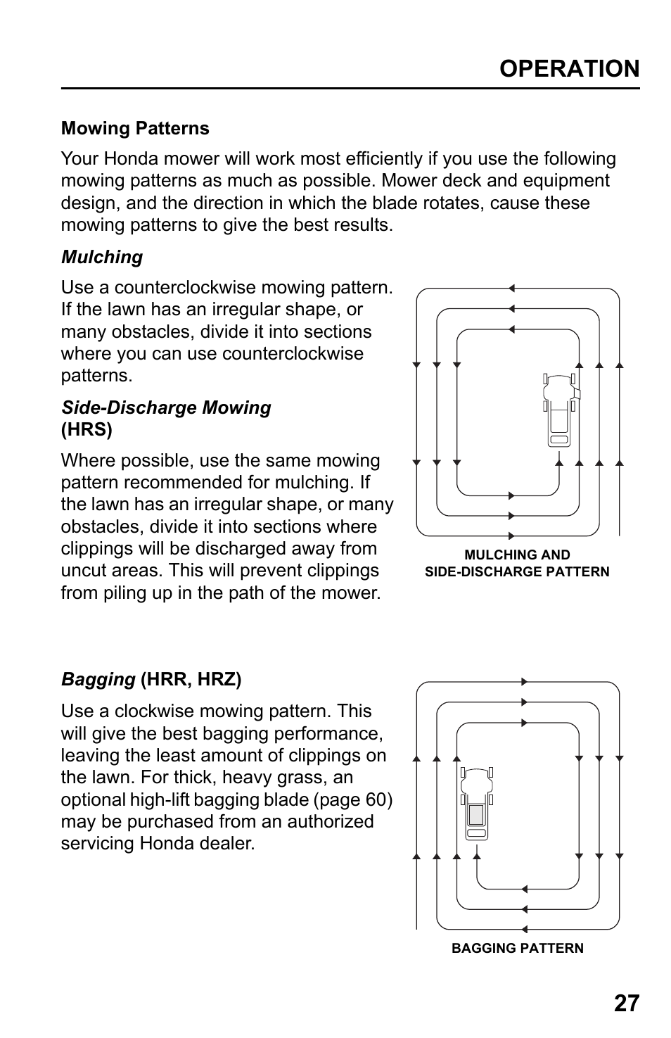 Operation 27 | HONDA HRR216TDA User Manual | Page 29 / 72