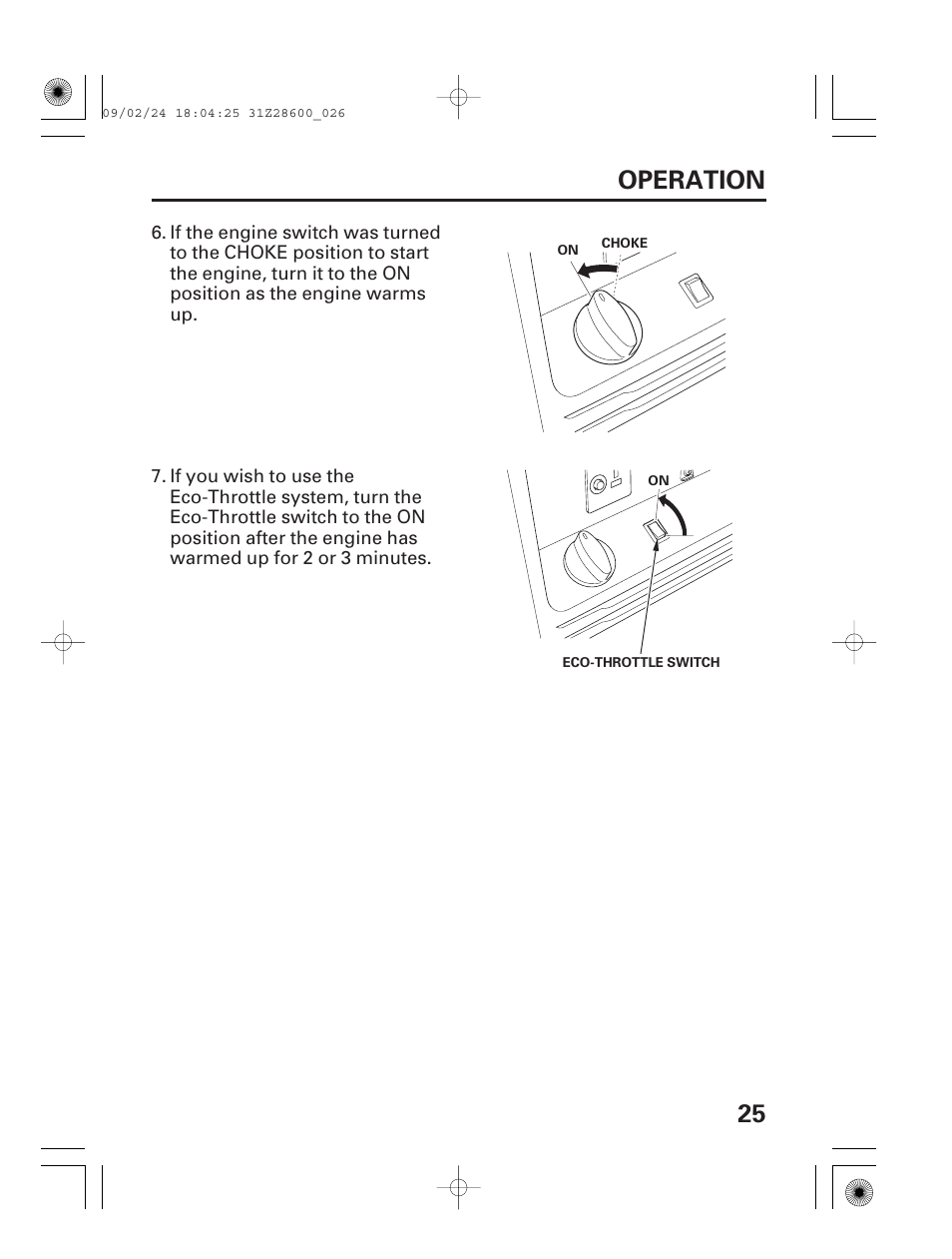 25 operation | HONDA HANDI EU3000I User Manual | Page 27 / 96