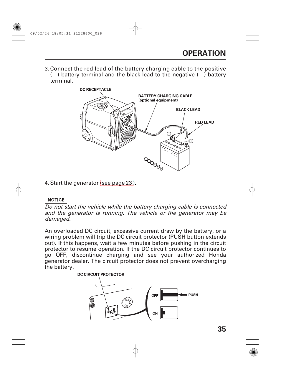35 operation | HONDA HANDI EU3000I User Manual | Page 37 / 96