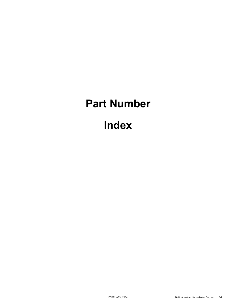 Part number index | HONDA CRF250X'04 User Manual | Page 99 / 118