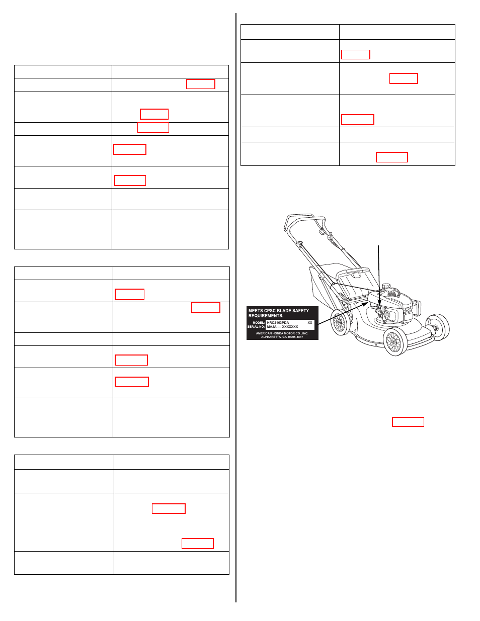 Taking care of unexpected problems, Technical information, Serial number locations | Taking care of unexpected, Problems | HONDA HRC216PDA User Manual | Page 16 / 24