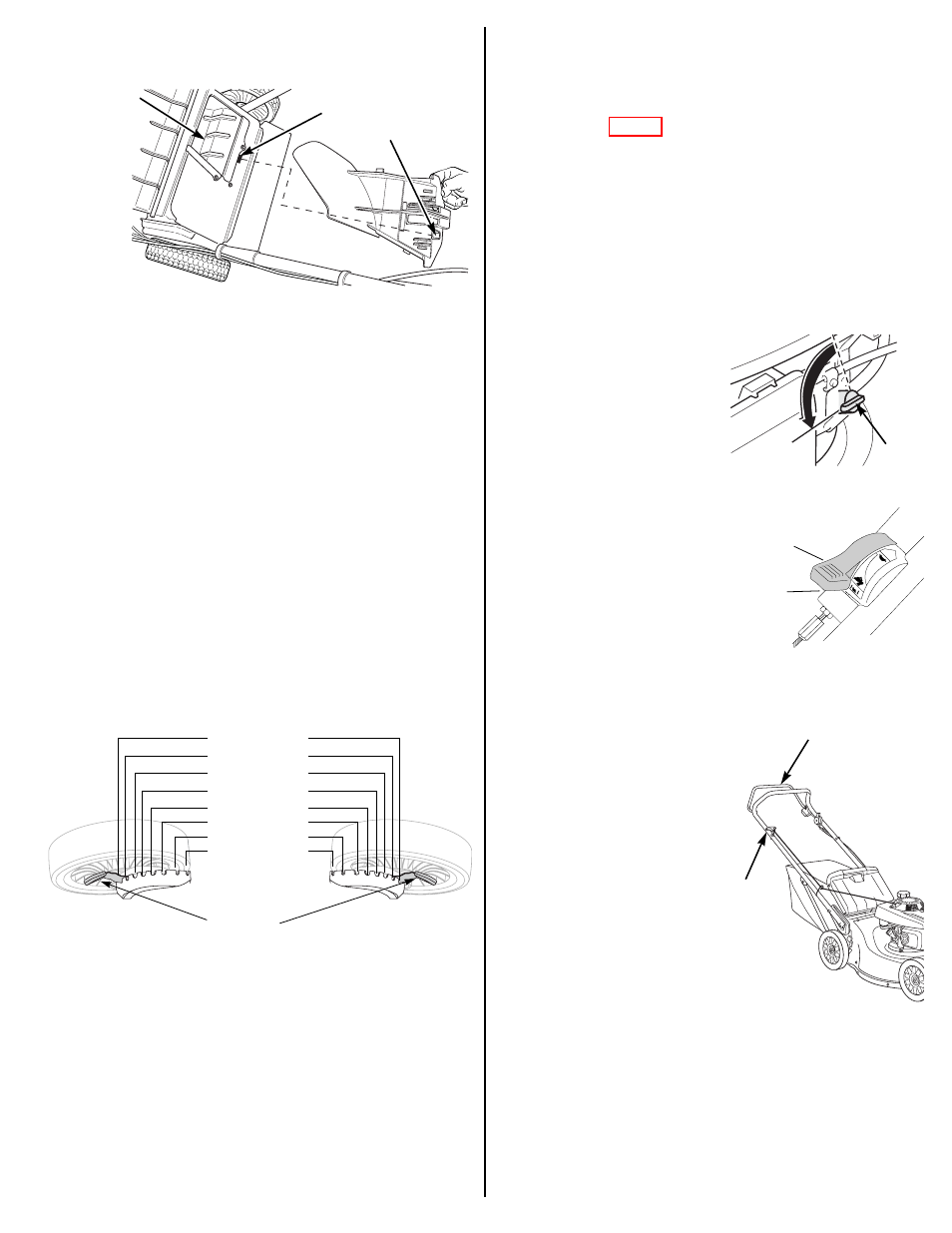 Mulching plug, Cutting height adjustment, Operation | Mowing precautions, Starting the engine, Levers (p. 7), Adjustment lever (2) (p. 7), Grip (p. 7), Fuel valve (p. 7) | HONDA HRC216PDA User Manual | Page 7 / 24