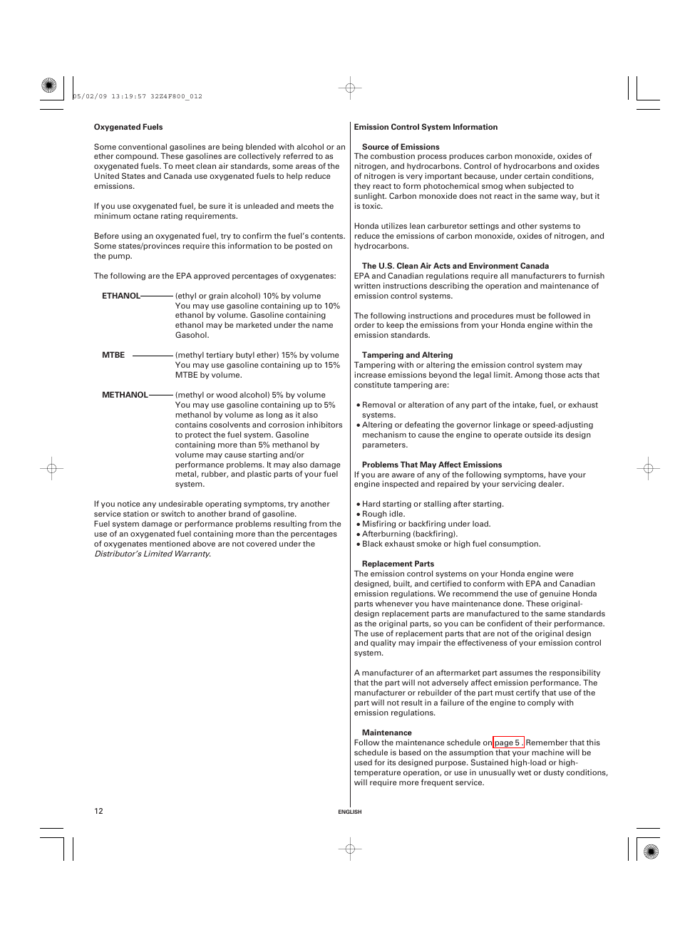 HONDA GX160 User Manual | Page 12 / 43