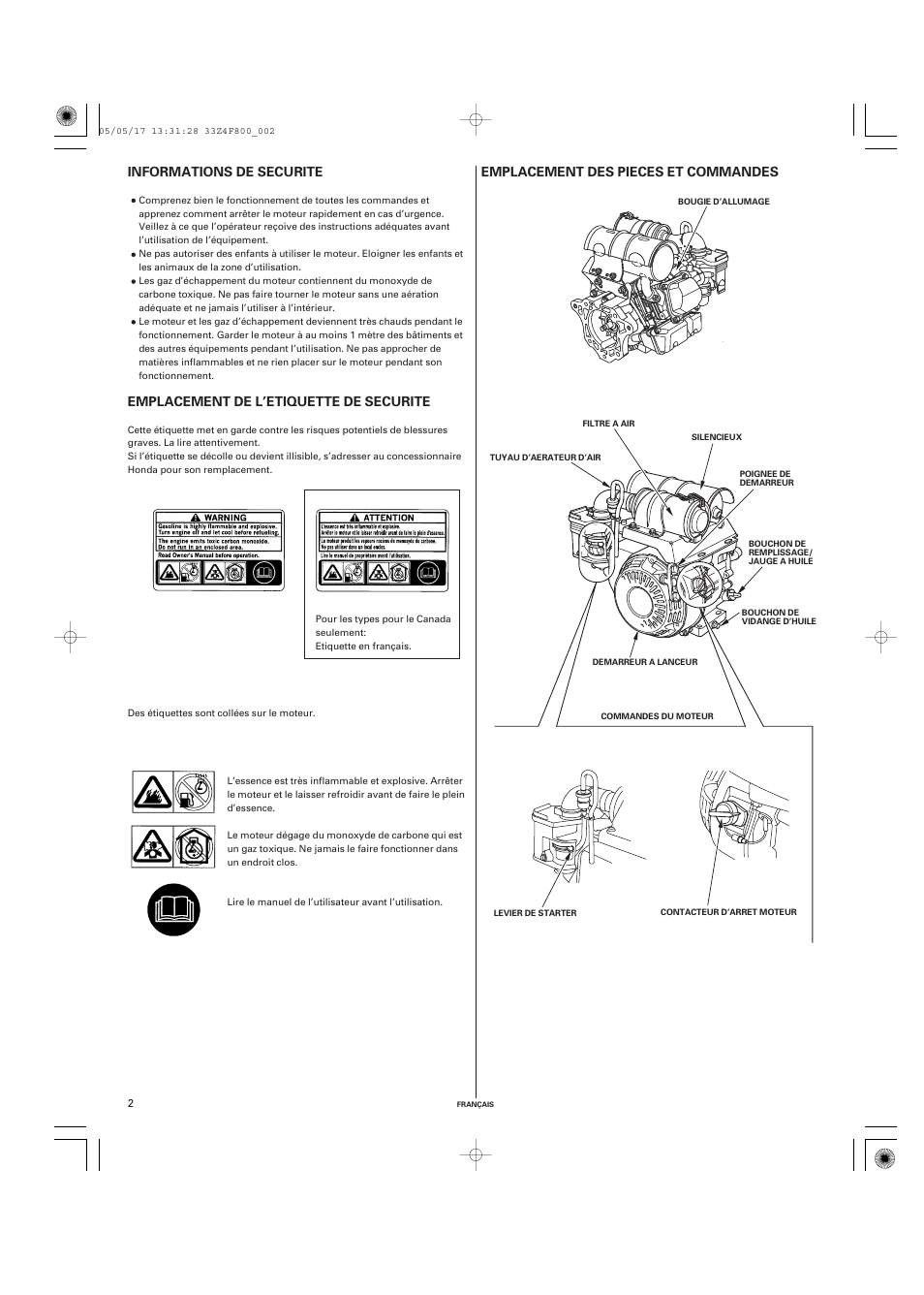 HONDA GX160 User Manual | Page 17 / 43