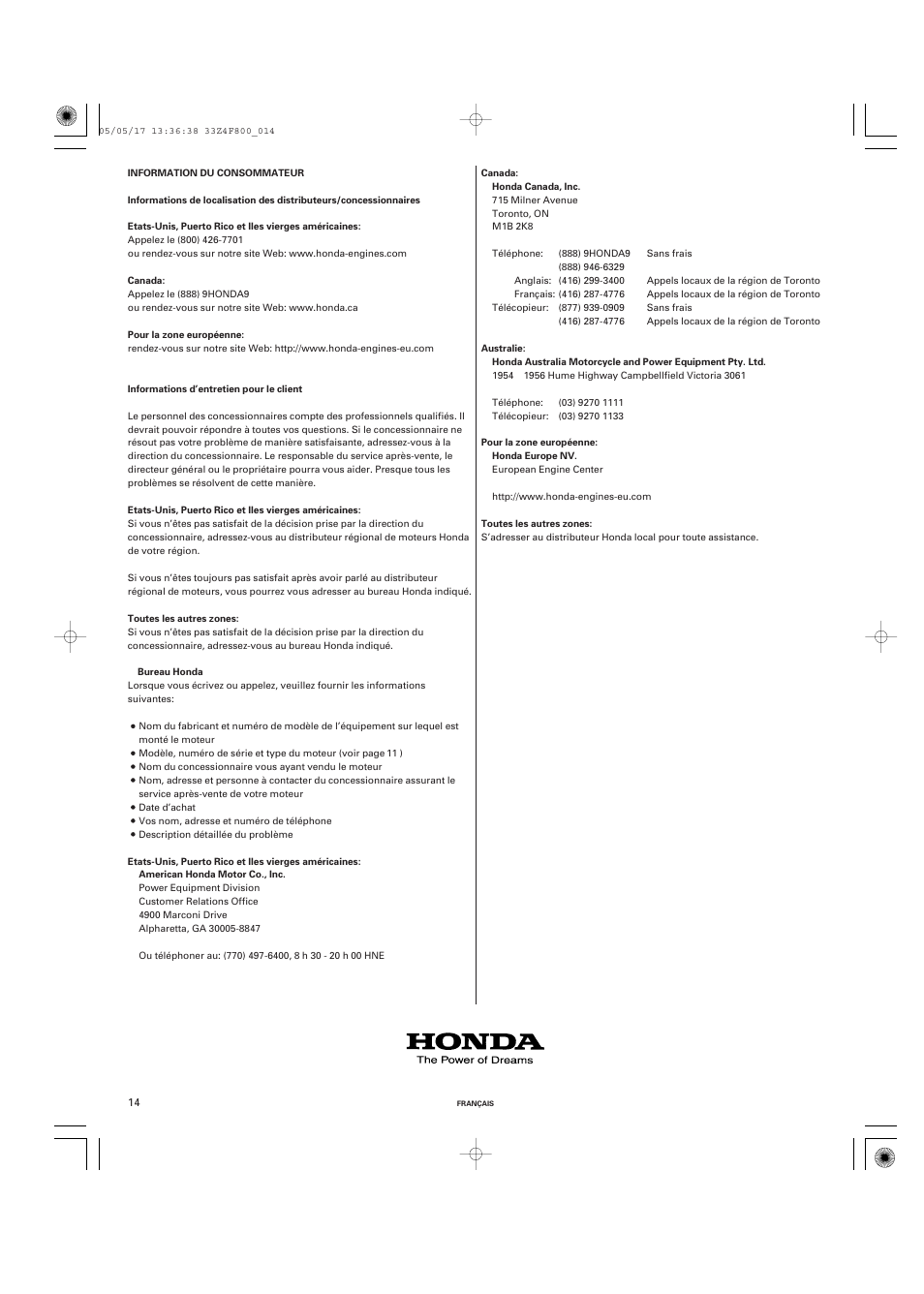 HONDA GX160 User Manual | Page 29 / 43