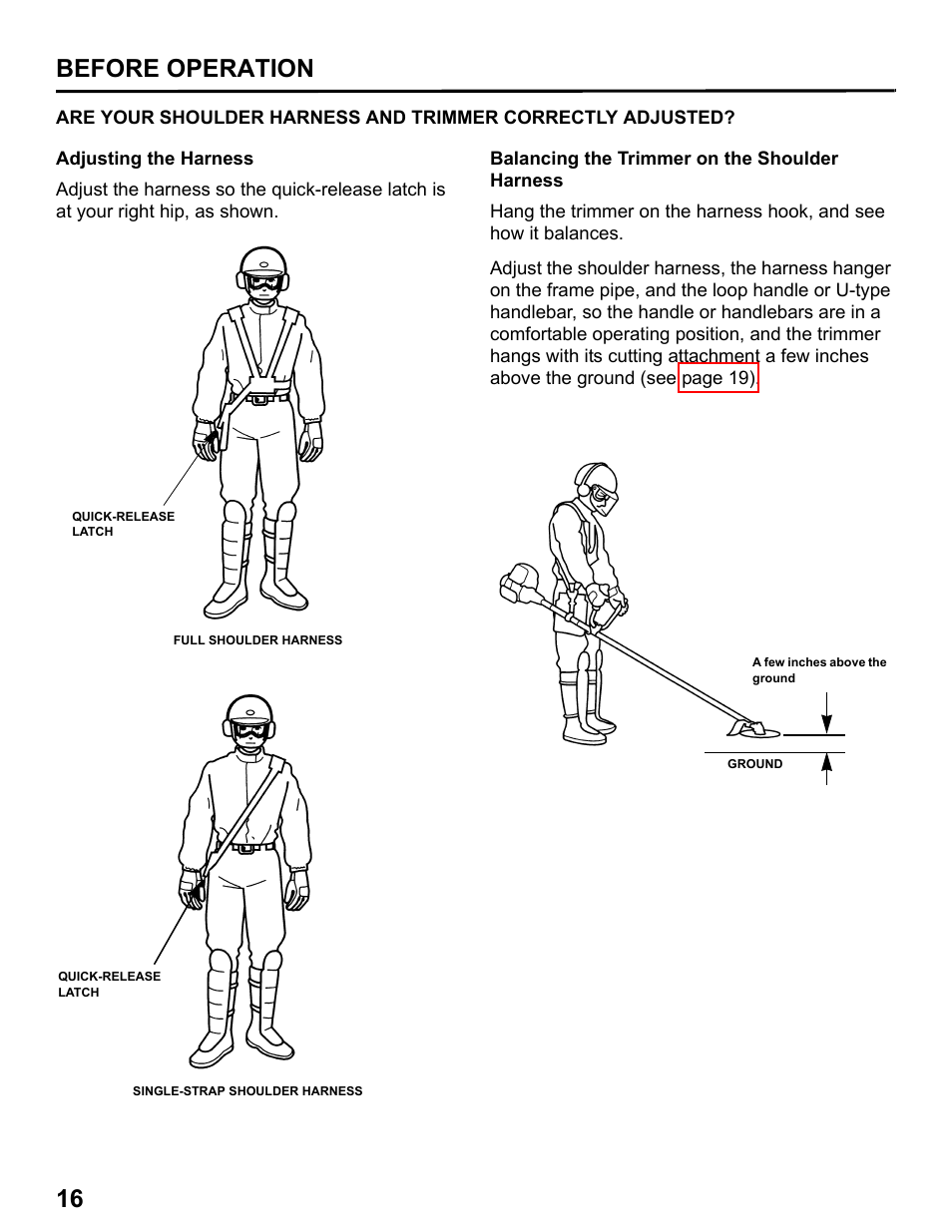 16 before operation | HONDA HHT31S User Manual | Page 18 / 66