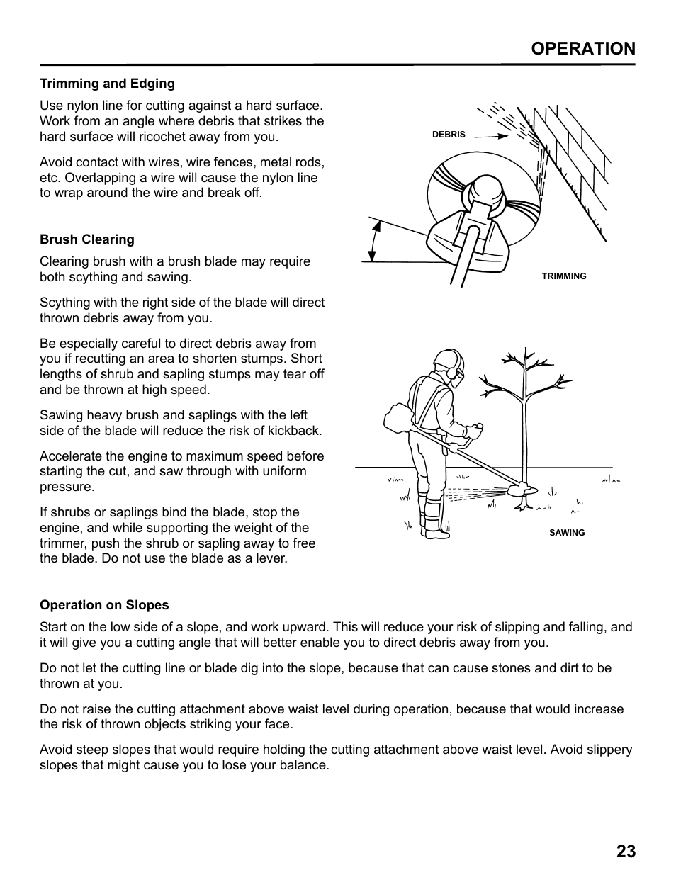 Operation 23 | HONDA HHT31S User Manual | Page 25 / 66