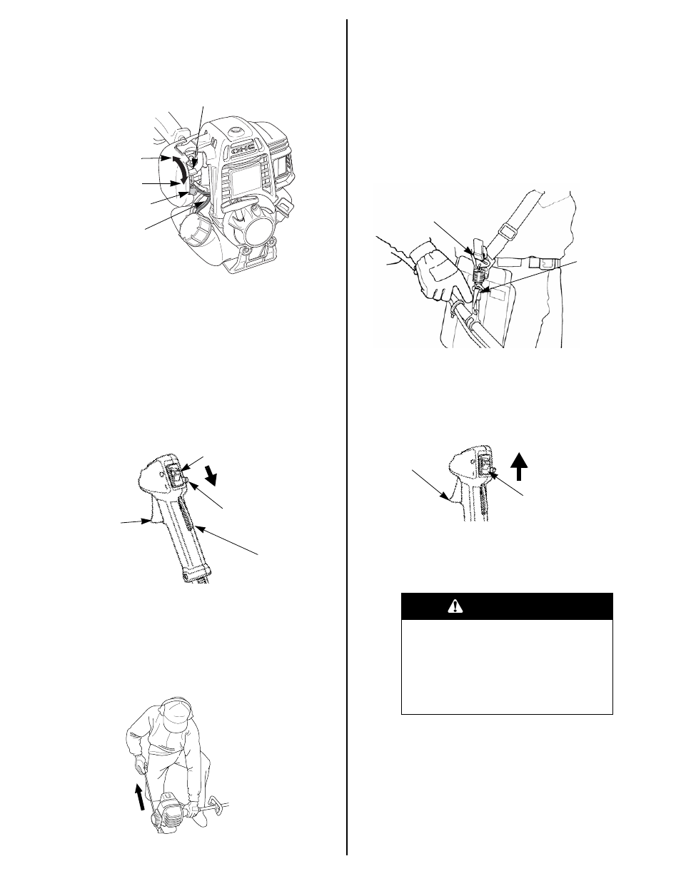 Starting the engine, Stopping the engine, Warning | HONDA HHT35S User Manual | Page 13 / 32