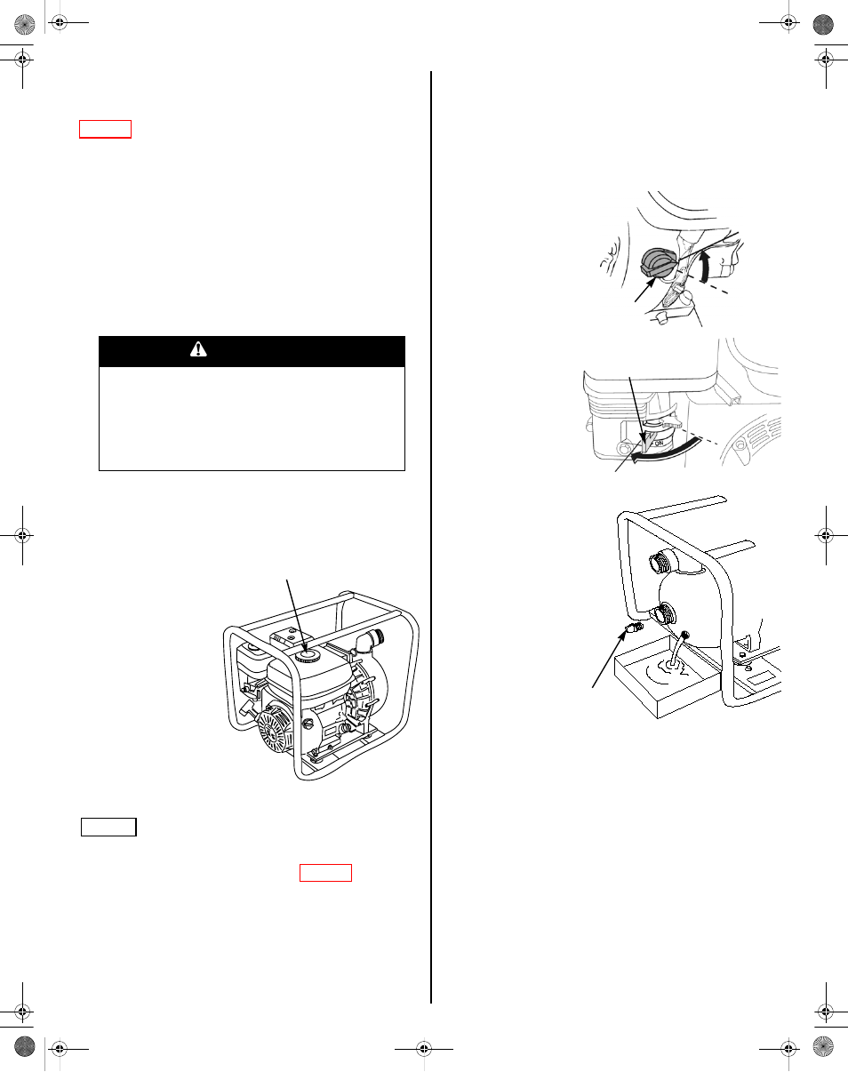 Refueling, Transporting, Before loading | Loading and unloading, P. 11), Warning | HONDA WMP20X User Manual | Page 11 / 24