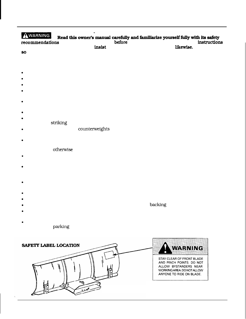 General safety, Safe operating rules, Safety label location | Safety | HONDA DB752A User Manual | Page 7 / 16
