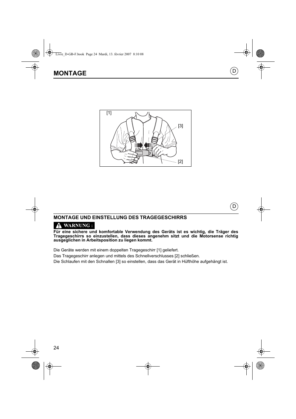 Montage | HONDA UMK435E User Manual | Page 24 / 67