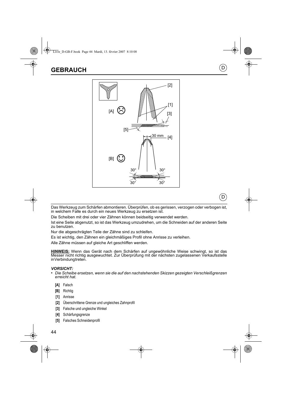 Gebrauch | HONDA UMK435E User Manual | Page 44 / 67