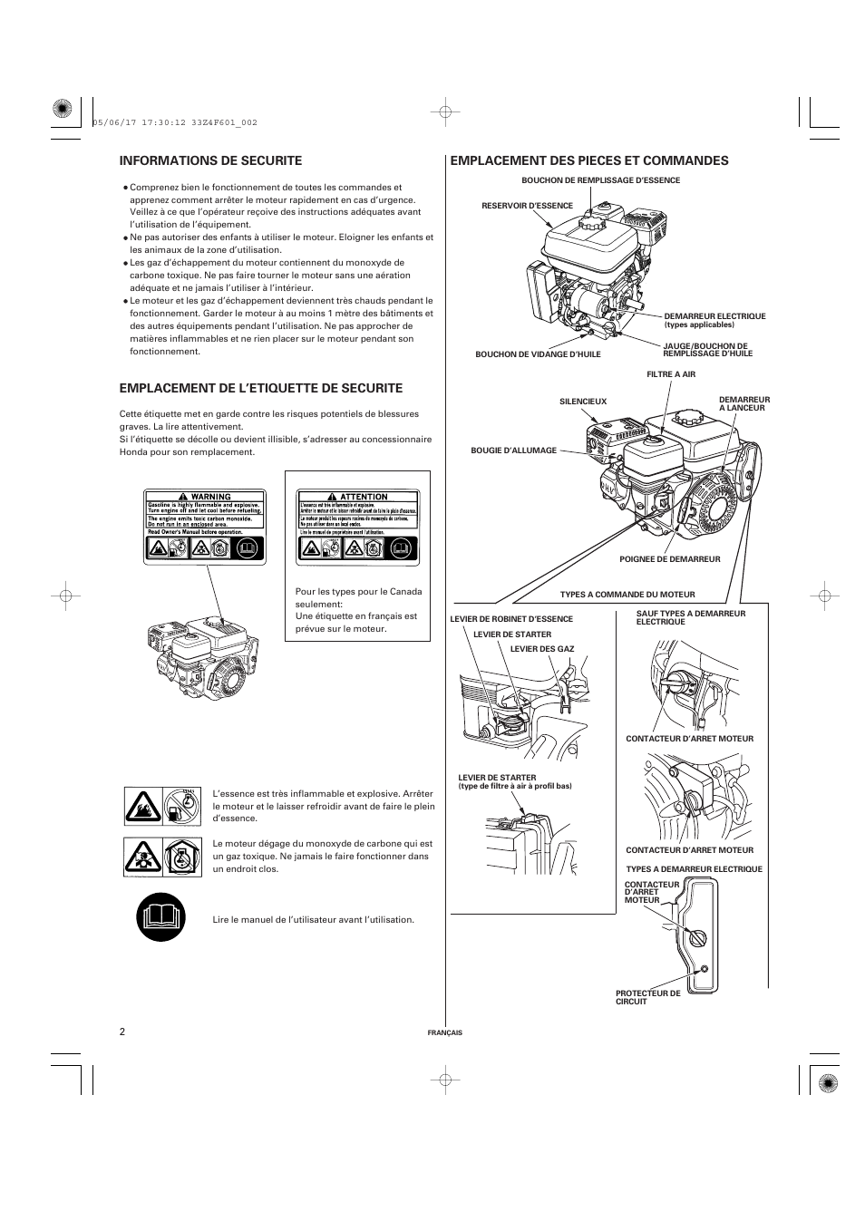 HONDA GX200 User Manual | Page 22 / 60