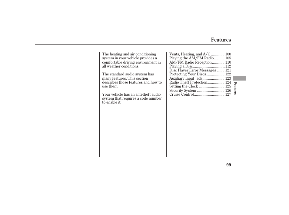 Features | HONDA Accord xl 2007 Fit User Manual | Page 103 / 262