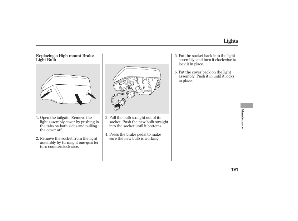 Lights | HONDA Accord xl 2007 Fit User Manual | Page 195 / 262