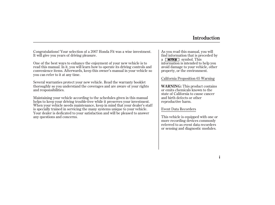 Introduction | HONDA Accord xl 2007 Fit User Manual | Page 3 / 262