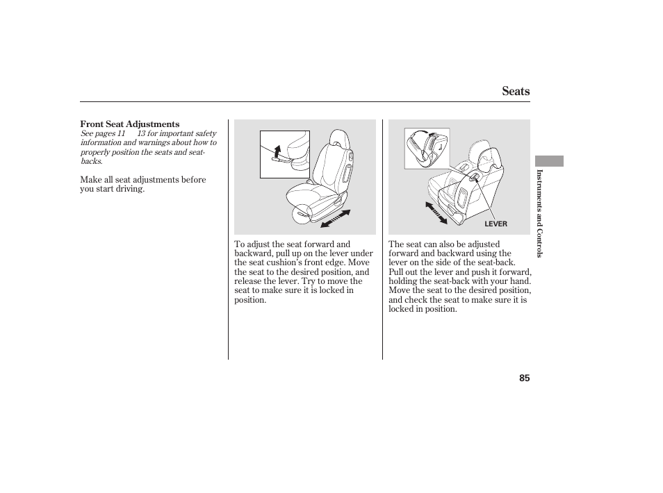 Seats | HONDA Accord xl 2007 Fit User Manual | Page 89 / 262