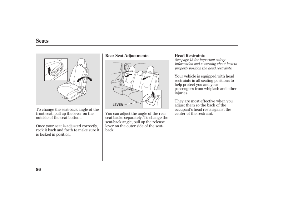 Seats | HONDA Accord xl 2007 Fit User Manual | Page 90 / 262