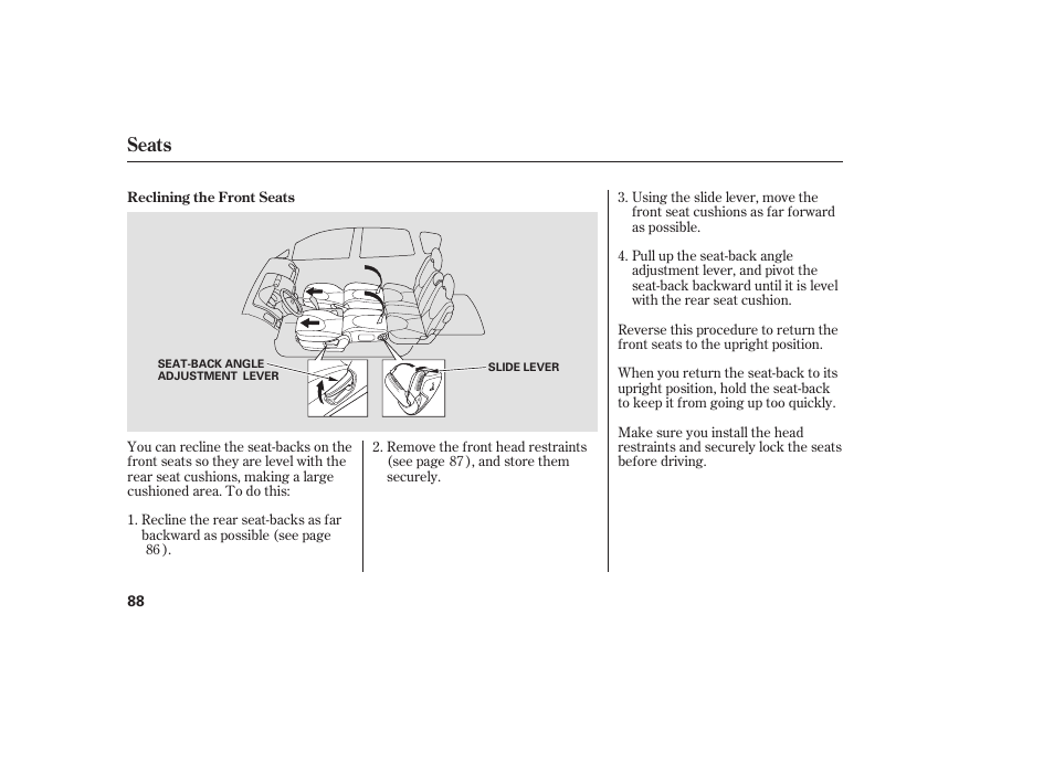 Seats | HONDA Accord xl 2007 Fit User Manual | Page 92 / 262