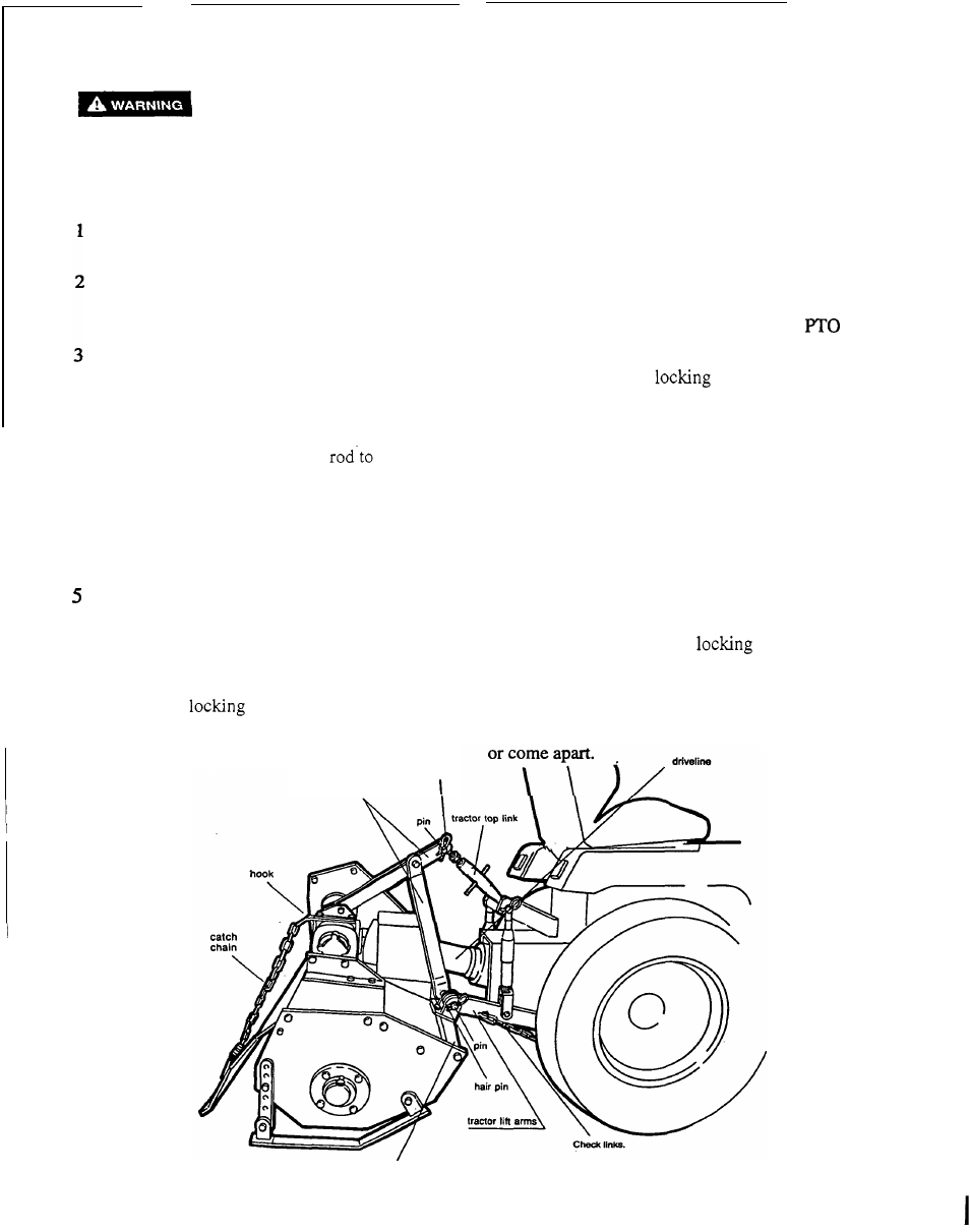 Attaching the tiller to the tarctor, Tiller to the tractor, Attaching the tiller to the tractor | HONDA TL5040 User Manual | Page 12 / 28