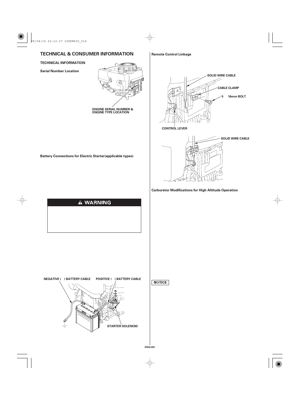 Technical & consumer information | HONDA Honda Engine GXV340 User Manual | Page 14 / 18