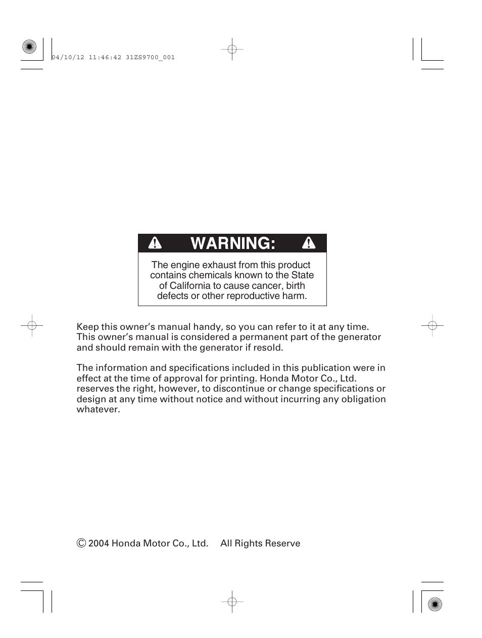 HONDA DCX3000 User Manual | Page 2 / 76