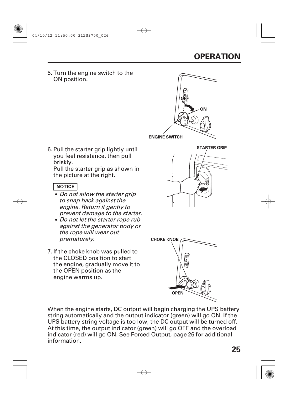 25 operation | HONDA DCX3000 User Manual | Page 27 / 76