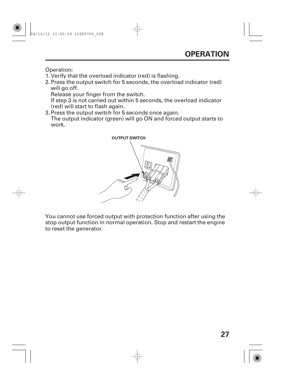 27 operation | HONDA DCX3000 User Manual | Page 29 / 76