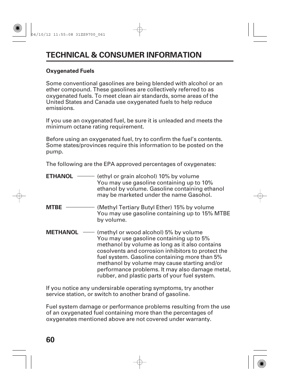 60 technical & consumer information | HONDA DCX3000 User Manual | Page 62 / 76