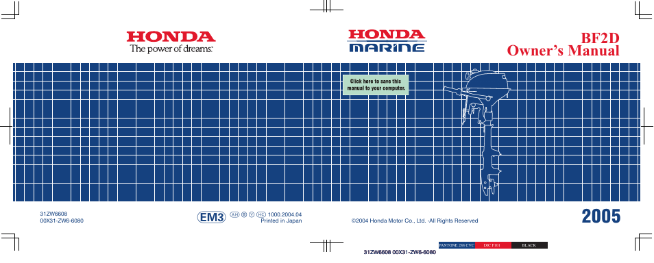 HONDA Outboard Motor BF2D User Manual | 83 pages