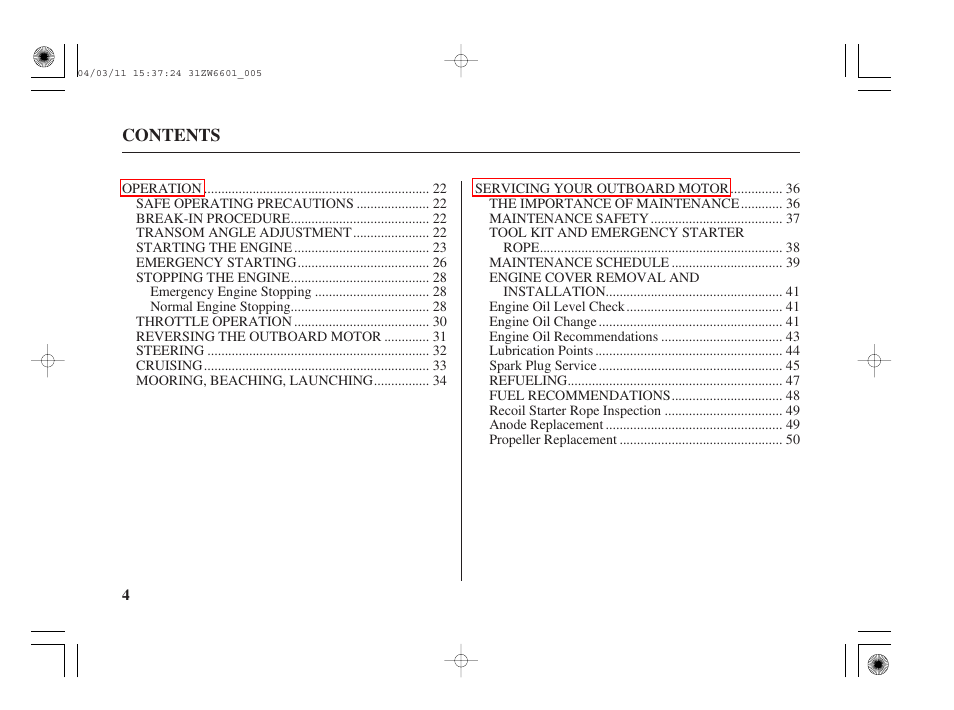 HONDA Outboard Motor BF2D User Manual | Page 6 / 83